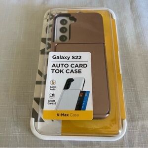 NWT Samsung Galaxy S22 Phone Case w/a Built-in semi-auto Sliding Card Slot